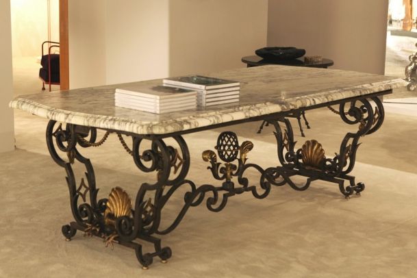 mobilier, en, cuivre, contemporaine, laiton, d&eacute;coration, maison, int&eacute;rieur, table, basse, table, a, manger, meubles, ext&eacute;rieur 